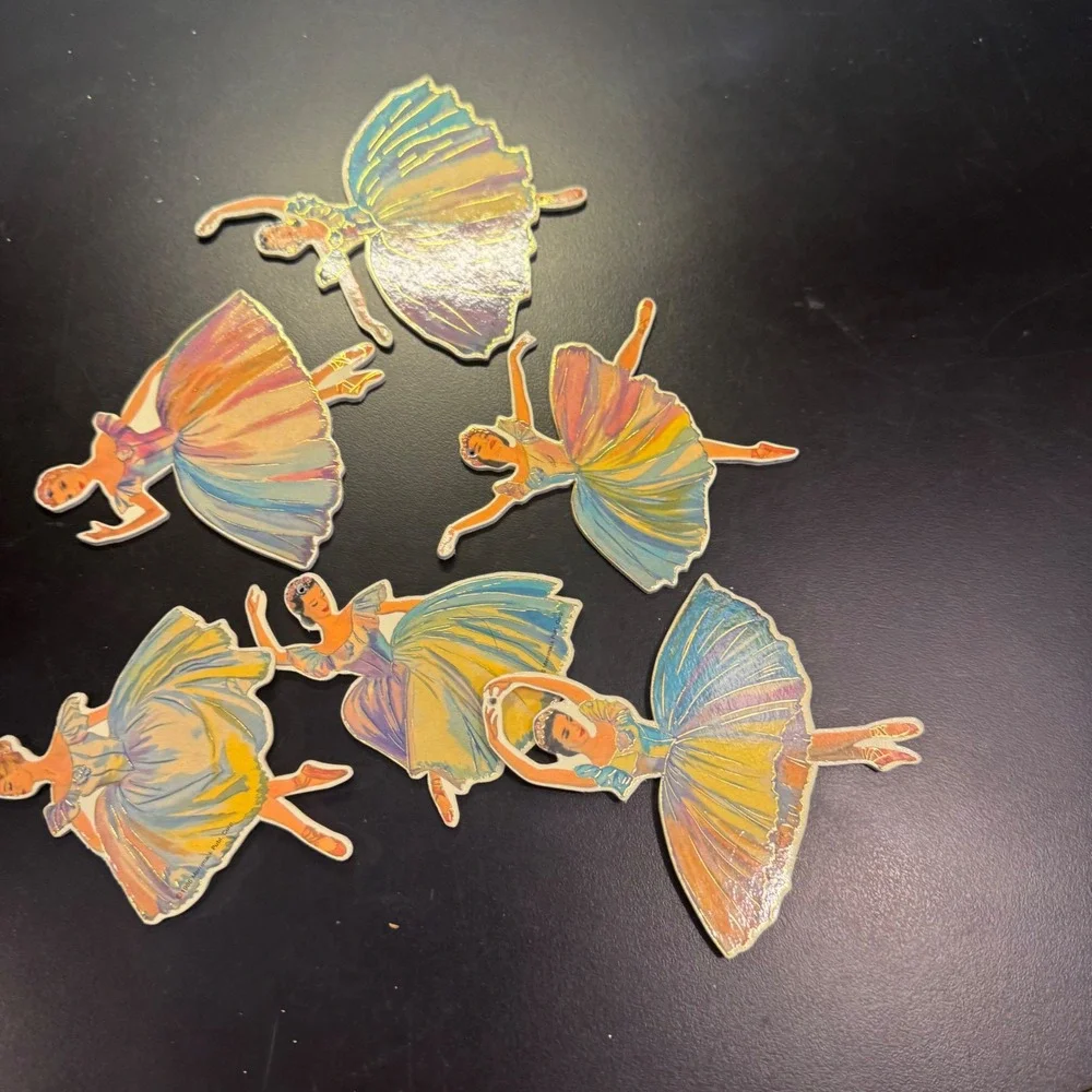 Merrimack Ballerina Die Cuts Vintage 1980 Multicolor Iridescent Ballet Ephemera
